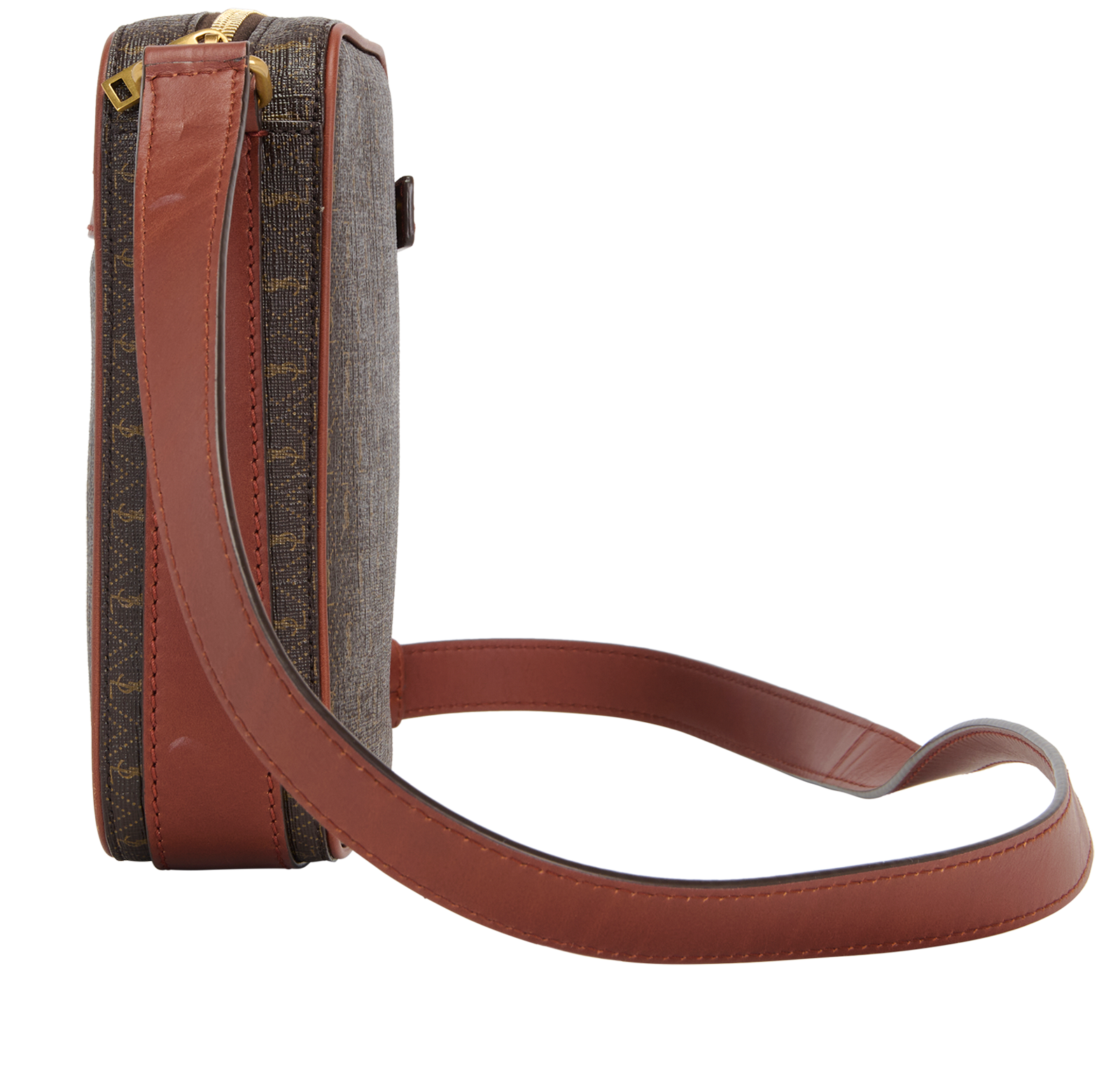 Vertical Le Monogramme Camera Bag, &pound;650, Handbags, Brown, Canvas/Leather, Bottom view